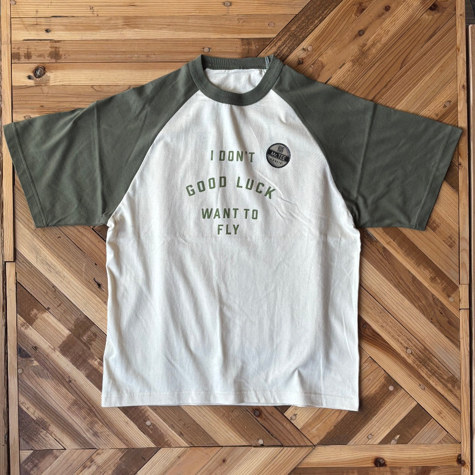 『I DON'T GOOD LUCK WANT TO FLY』 Raglan BB Tee
